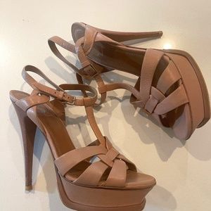 YSL Tribute Platform Sandal Heel Size 40